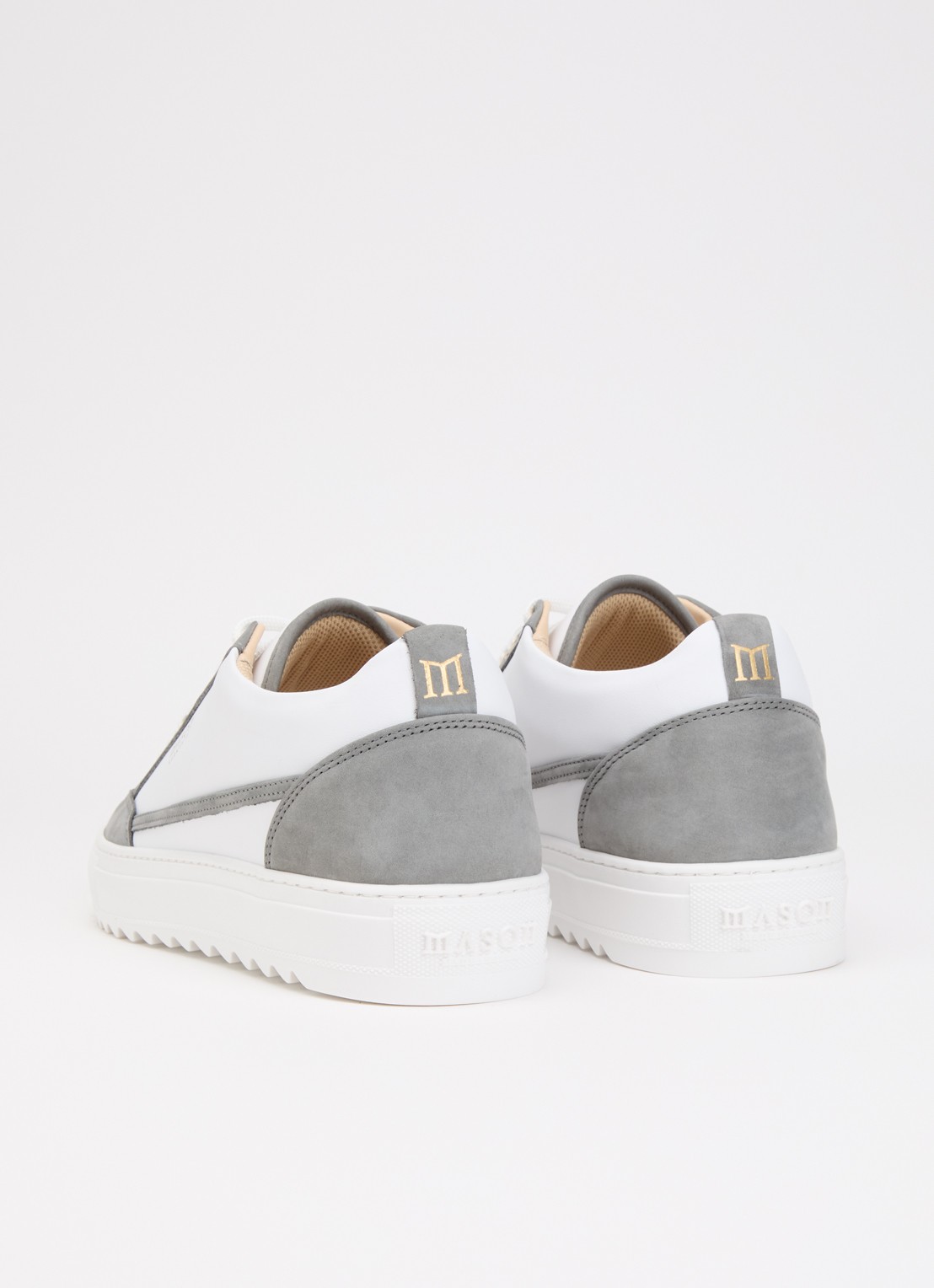 Mason Garments Tia Giovanile sneaker van leer met details van nubuck - achterkant 4 donkergrijs