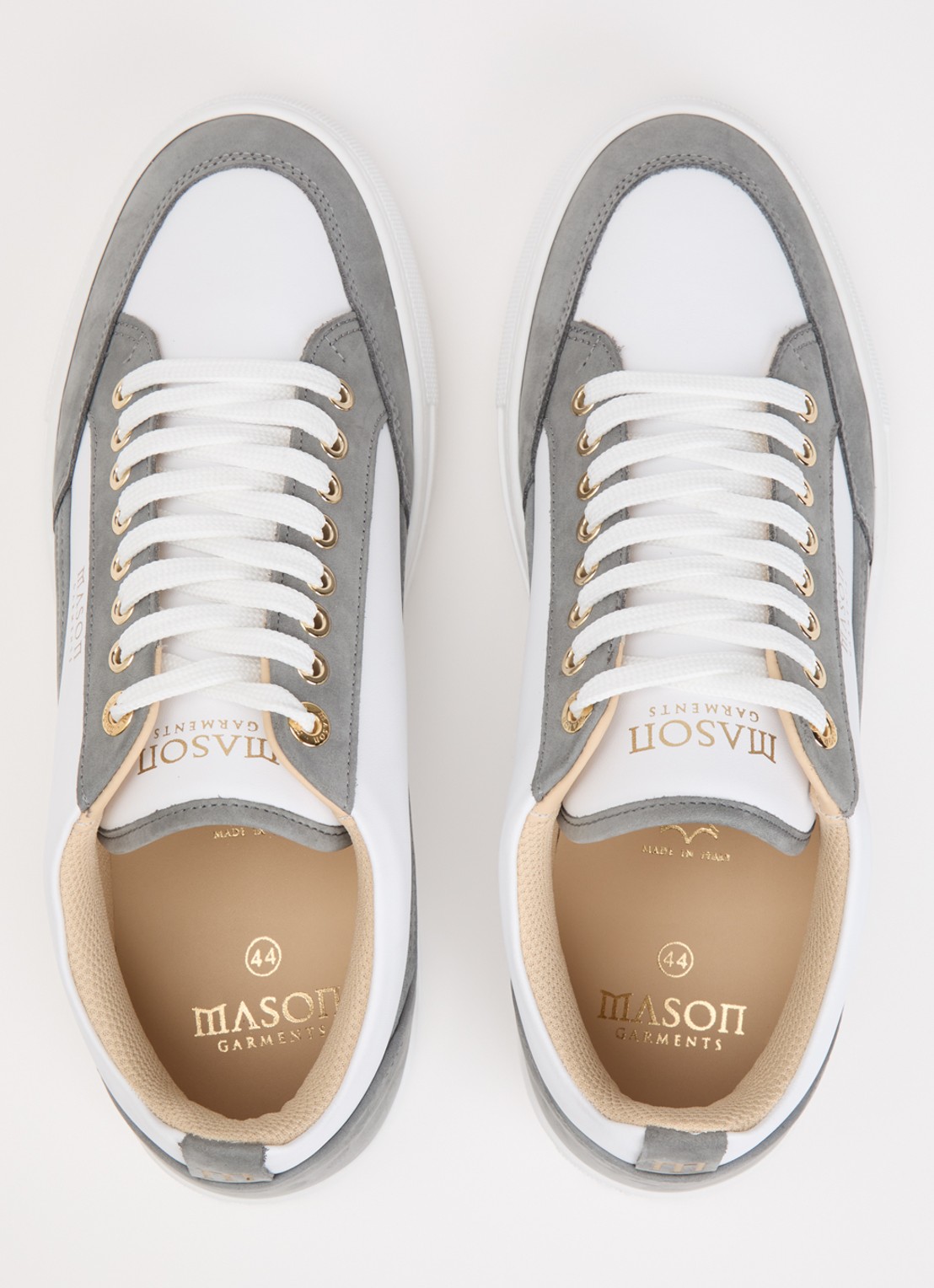 Mason Garments Tia Giovanile sneaker van leer met details van nubuck - detail 2 donkergrijs
