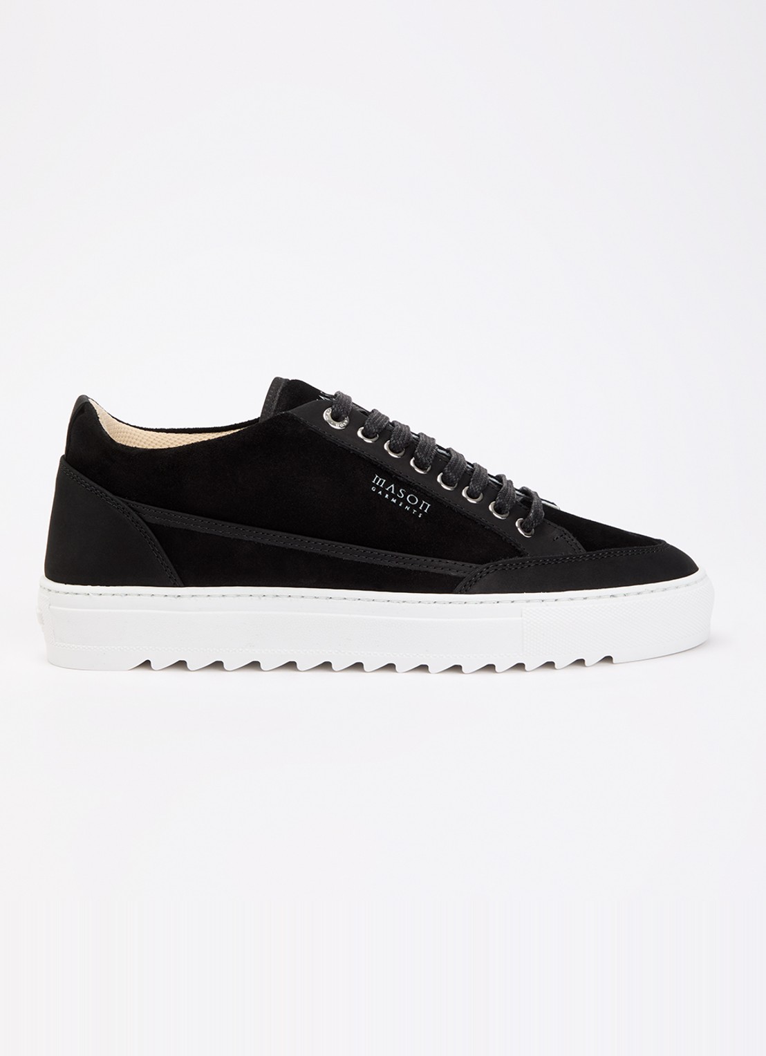 Mason Garments Tia Miscuglio sneaker van suède met details van nubuck - voorkant 2 zwart
