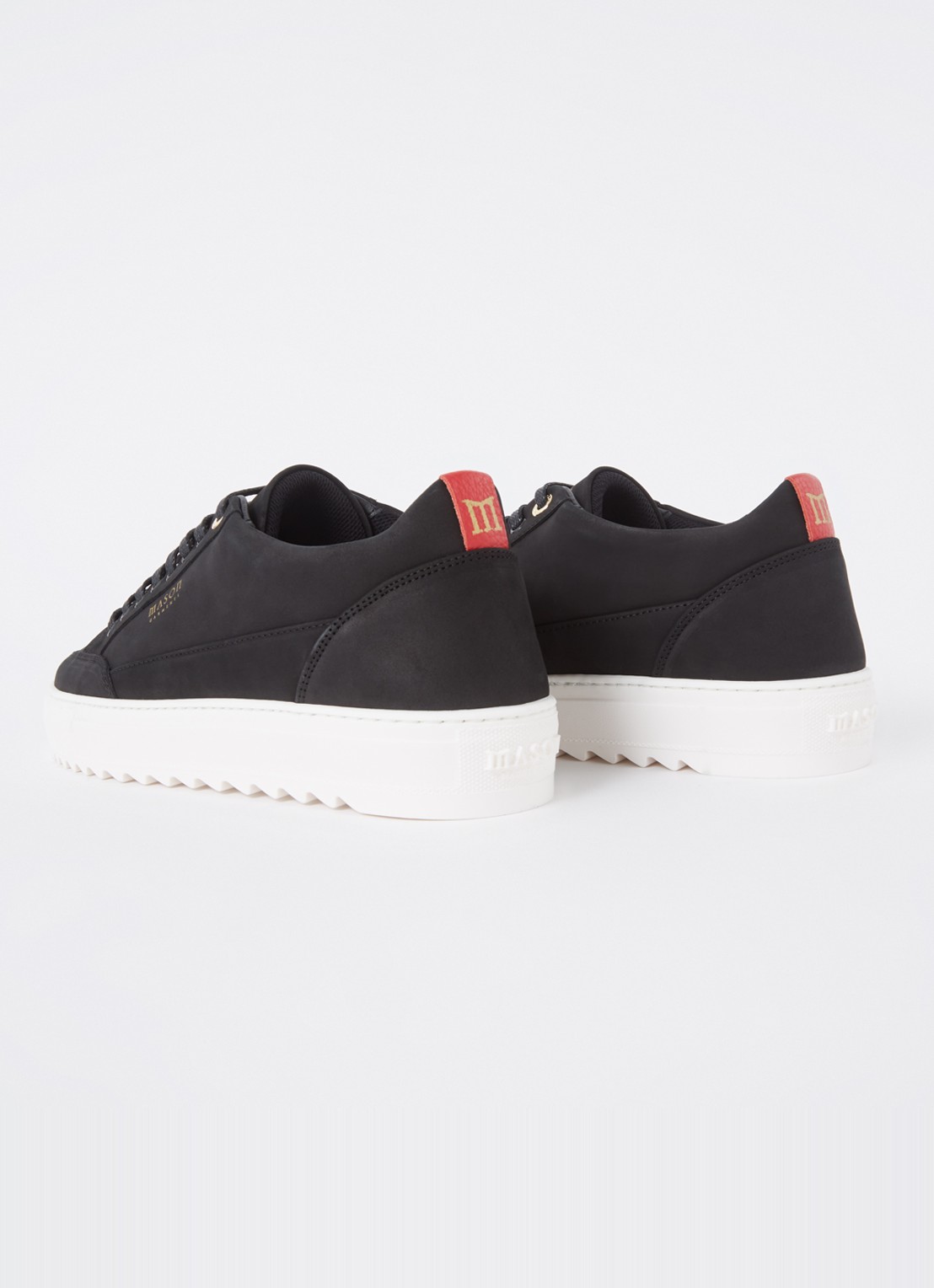 Mason Garments Tia Nabuk sneaker van nubuck met logo - achterkant zwart
