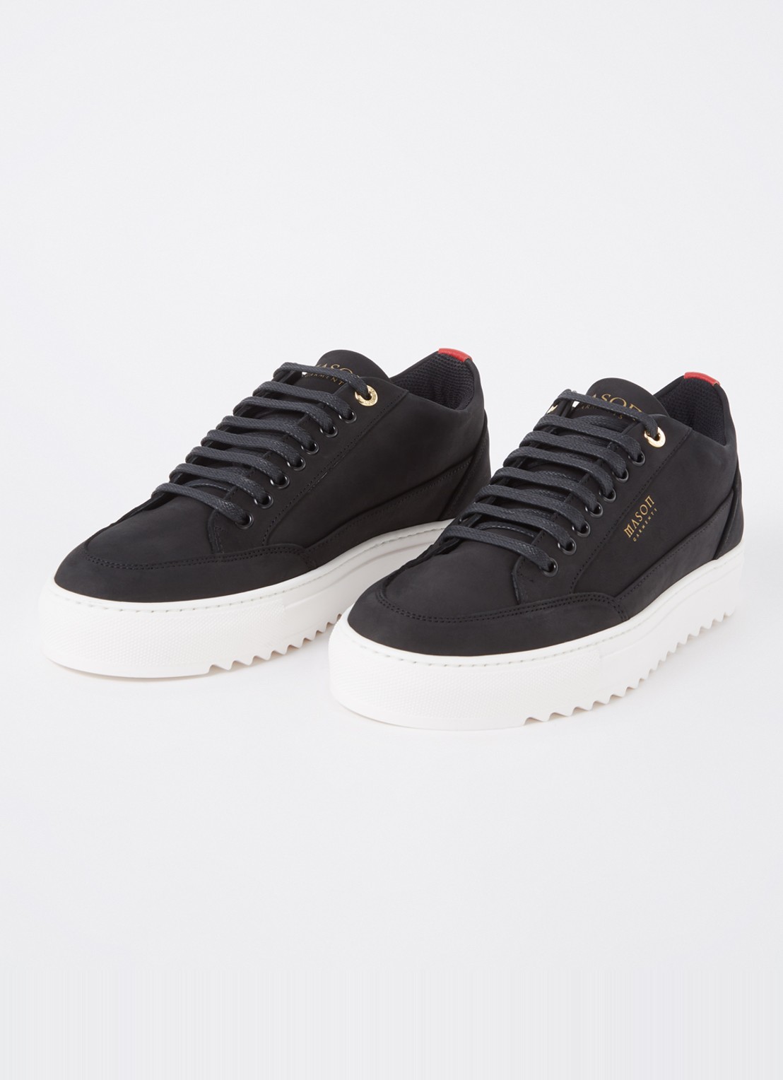 Mason Garments Tia Nabuk sneaker van nubuck met logo - detail 2 zwart
