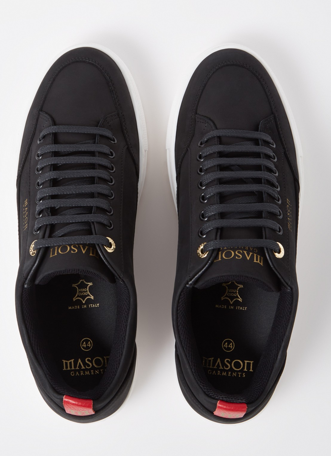 Mason Garments Tia Nabuk sneaker van nubuck met logo - detail 3 zwart
