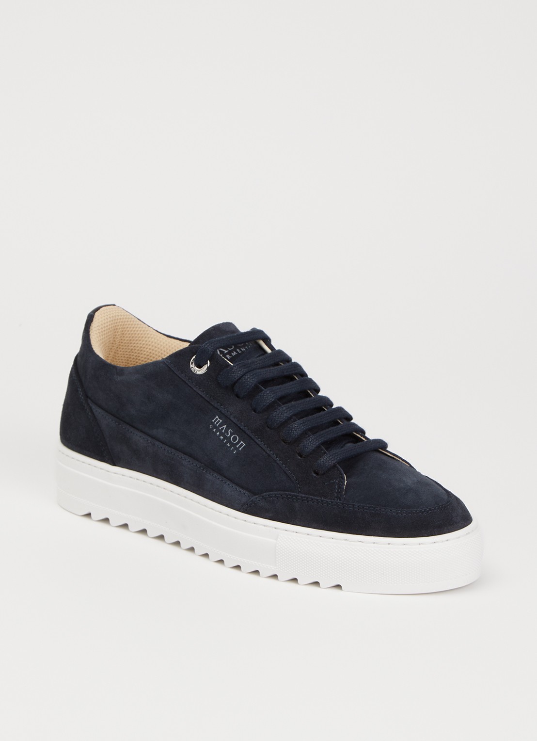 Mason Garments Tia Nativo sneaker van suède - voorkant 5 donkerblauw