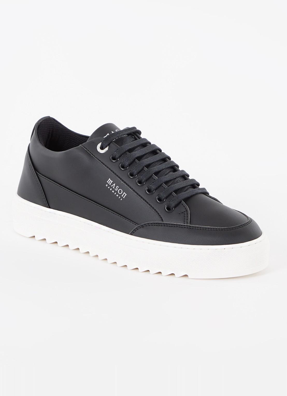 Mason Garments Tia Nuovo sneaker van leer - voorkant 4 zwart
