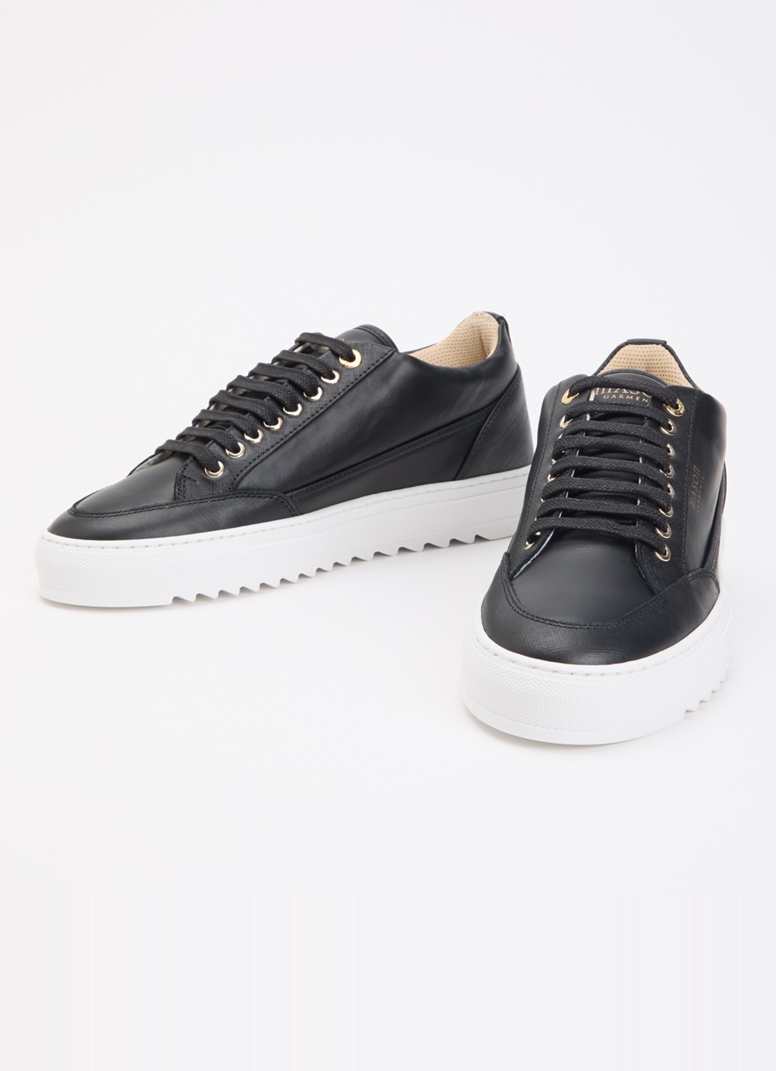 Mason Garments Tia Semplice sneaker van leer - detail zwart
