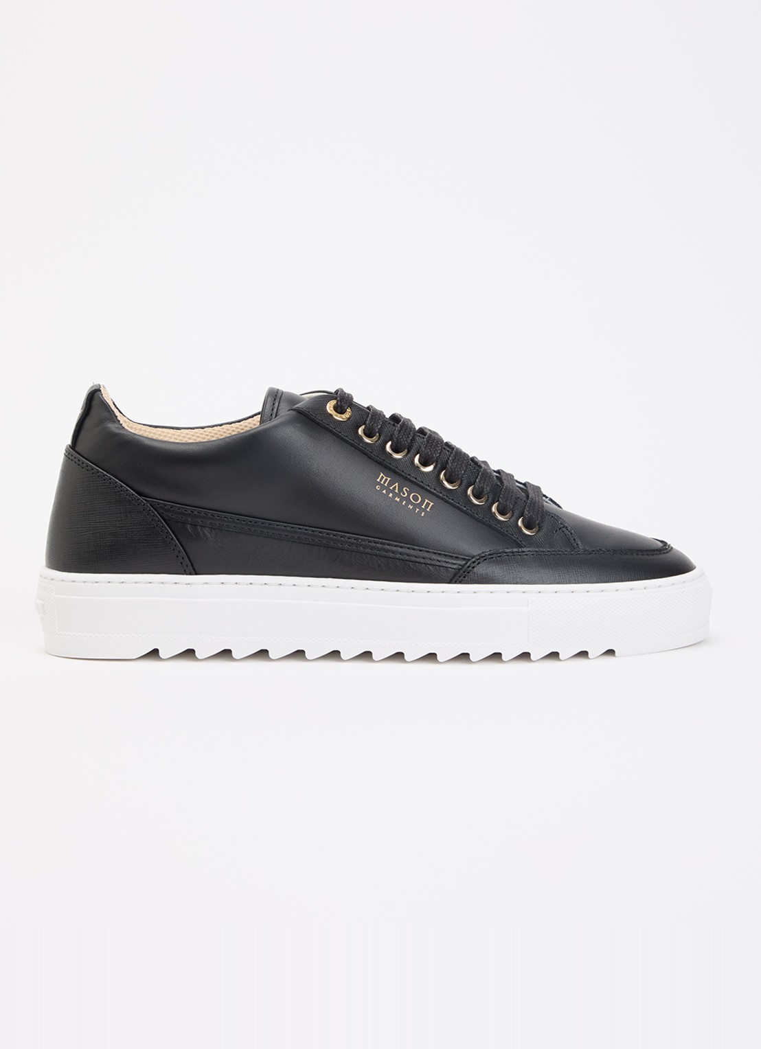 Mason Garments Tia Semplice sneaker van leer - voorkant 5 zwart