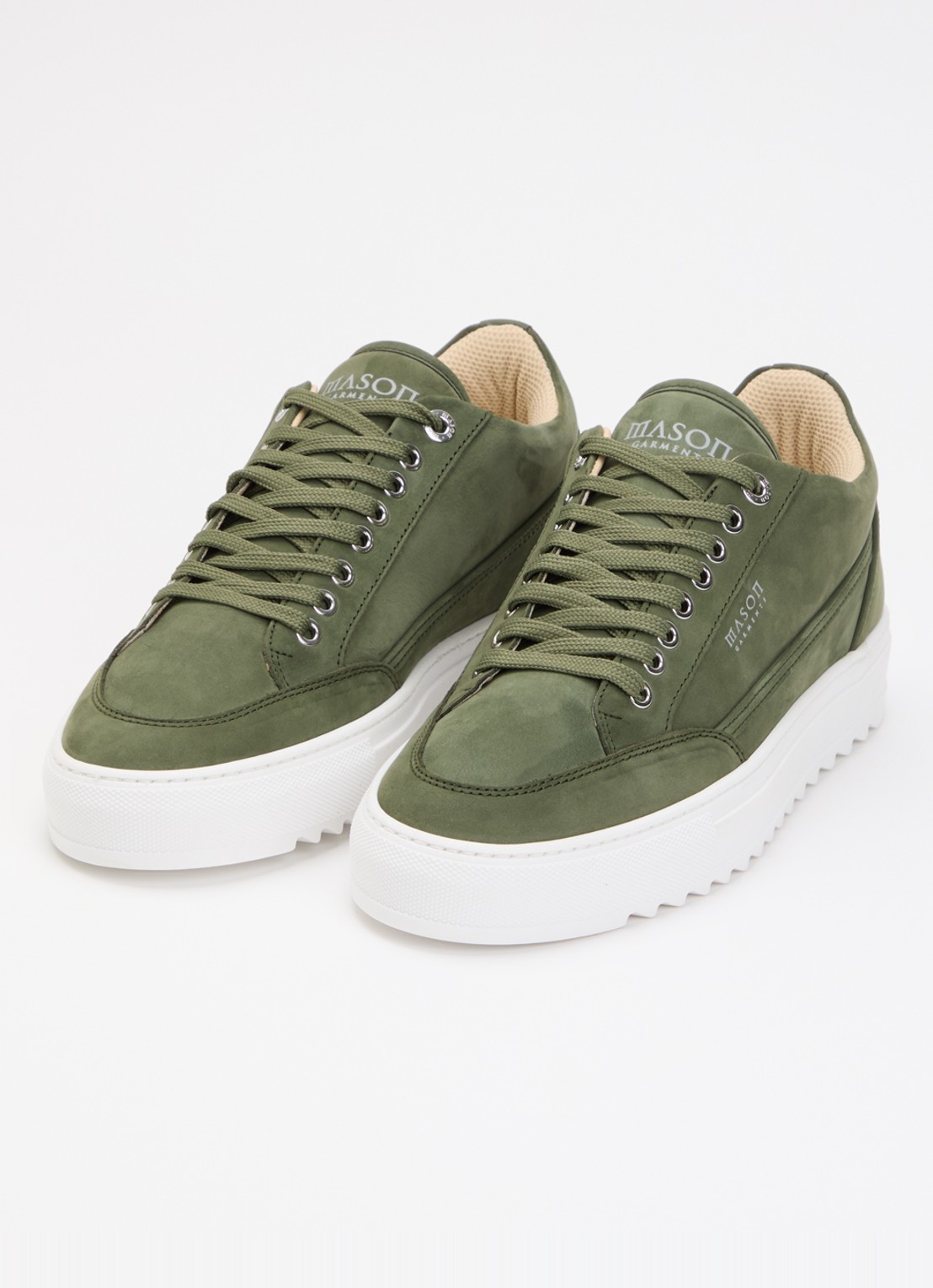 Mason Garments Tia  sneaker van nubuck - detail 2 groen