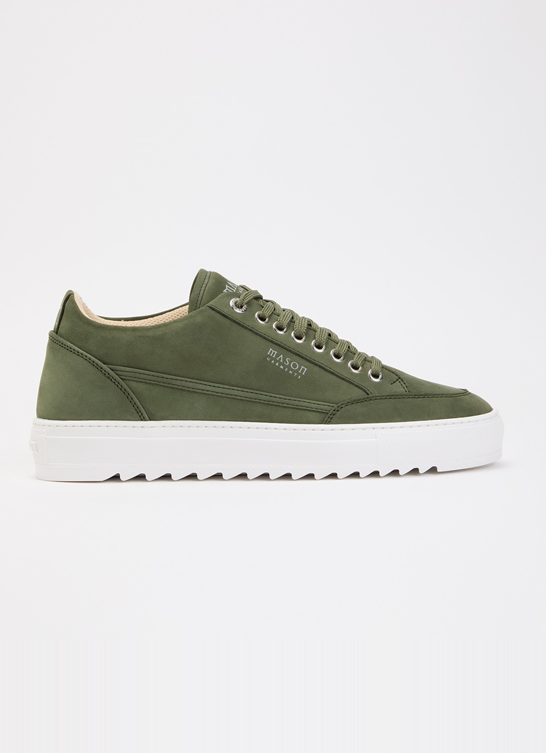 Mason Garments Tia  sneaker van nubuck - voorkant 5 groen