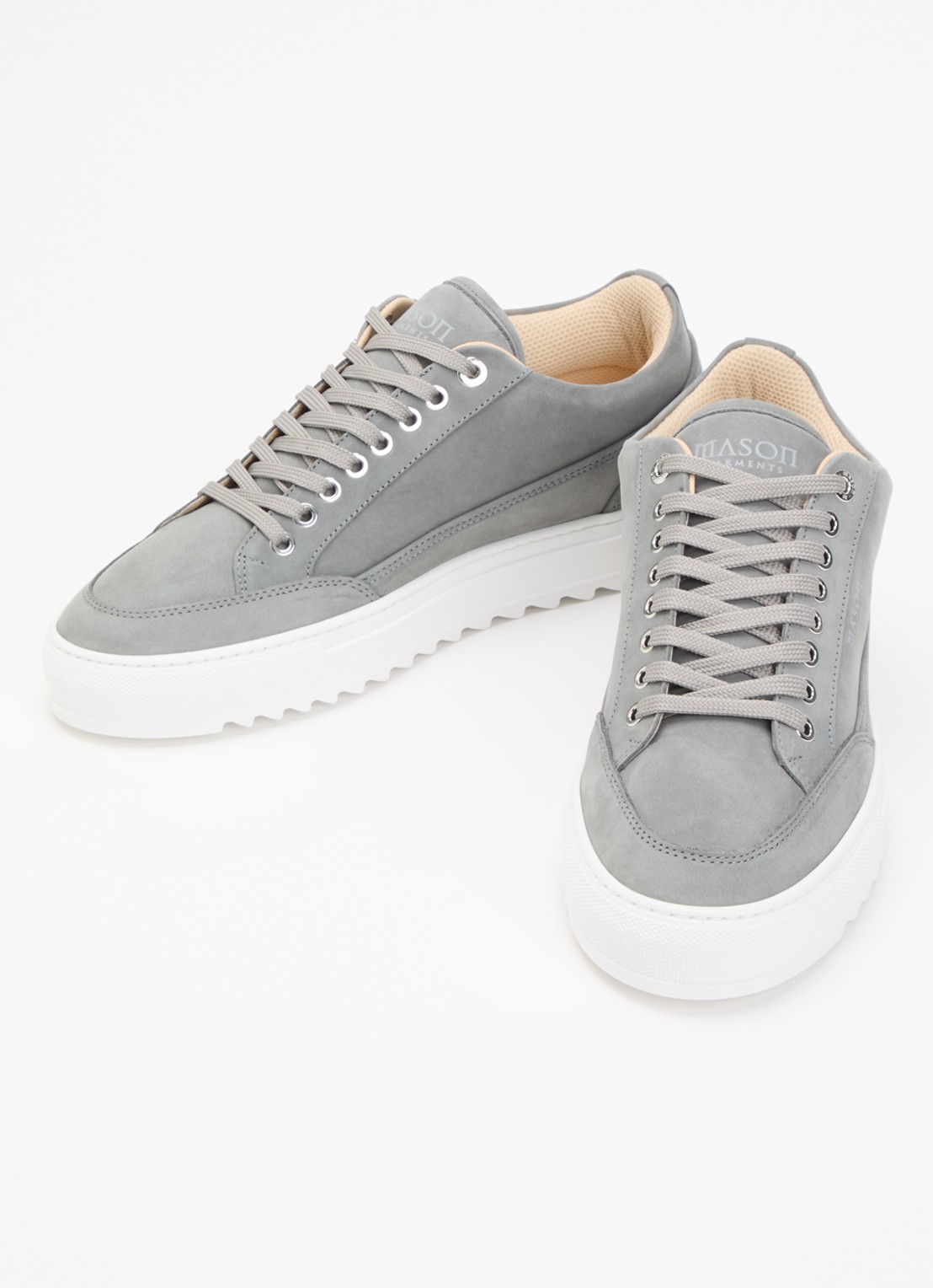 Mason Garments Tia sneaker van nubuck - detail 2 lichtgrijs