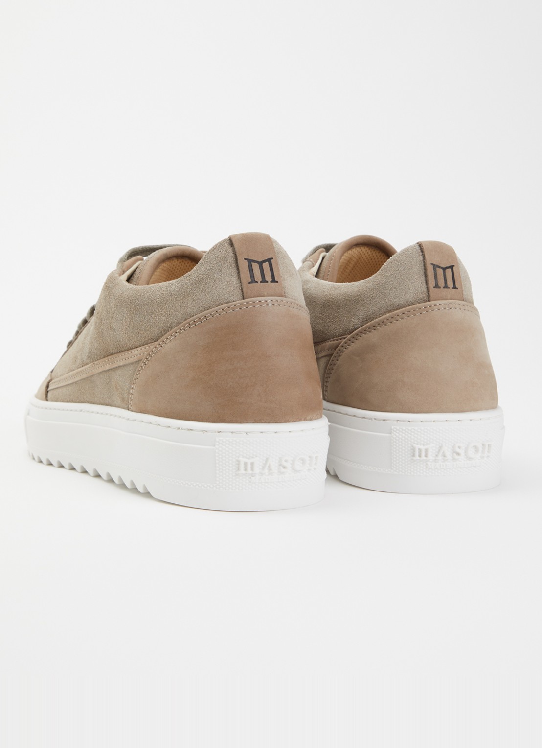 Mason Garments Tia sneaker van suède met details van nubuck - achterkant 5 taupe