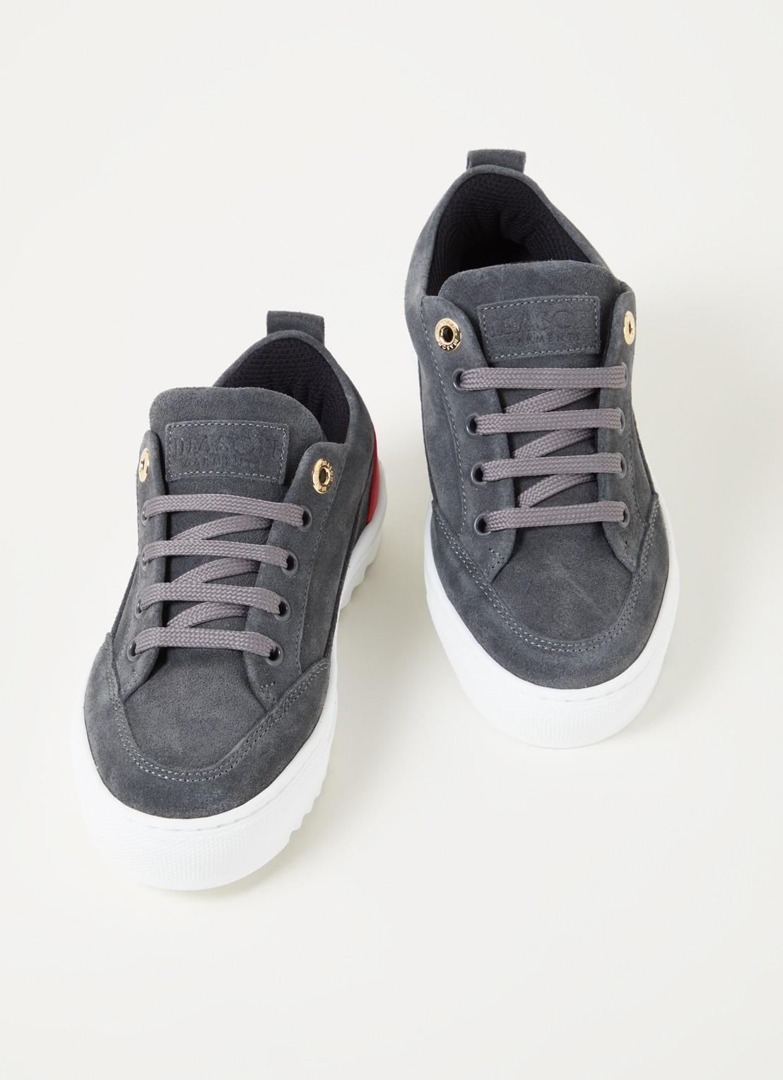 Mason Garments Tia sneaker van suède met leren details - voorkant 4 antraciet