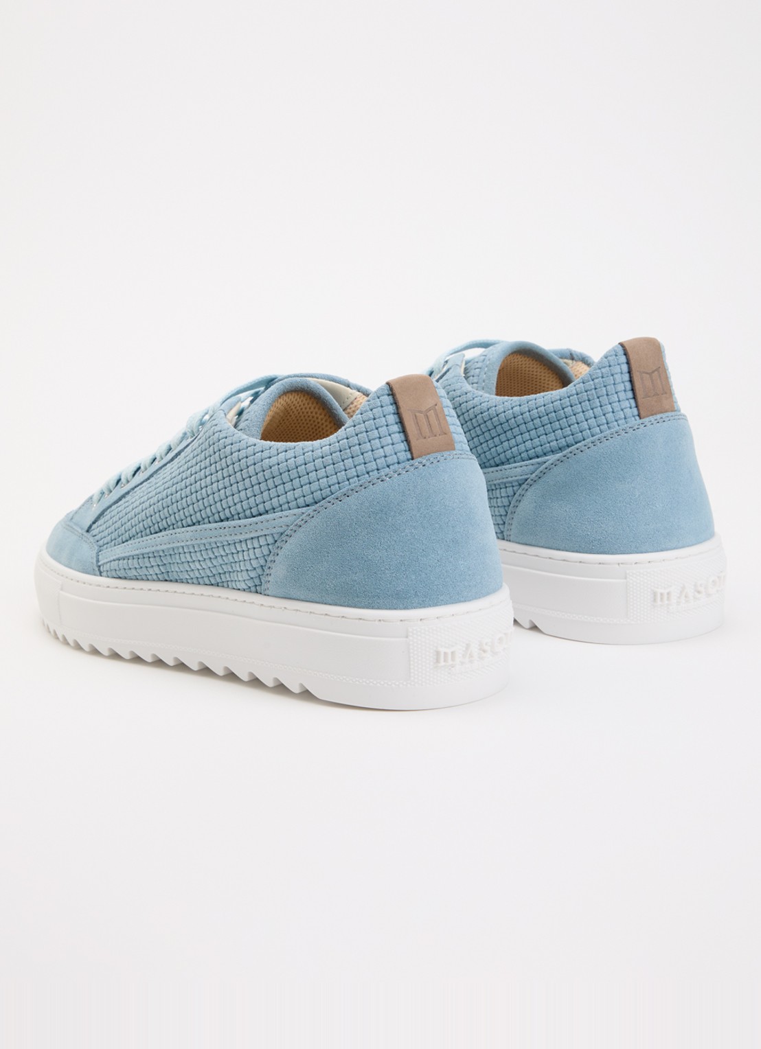 Mason Garments Tia sneaker van suède - achterkant 5 lichtblauw