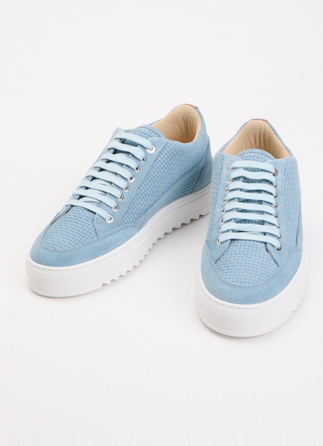 Mason Garments Tia sneaker van suède - detail 2 lichtblauw