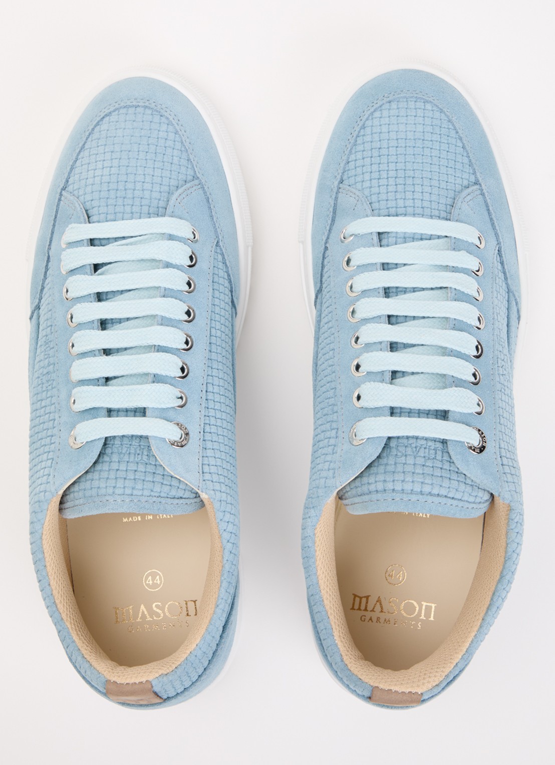 Mason Garments Tia sneaker van suède - detail 3 lichtblauw
