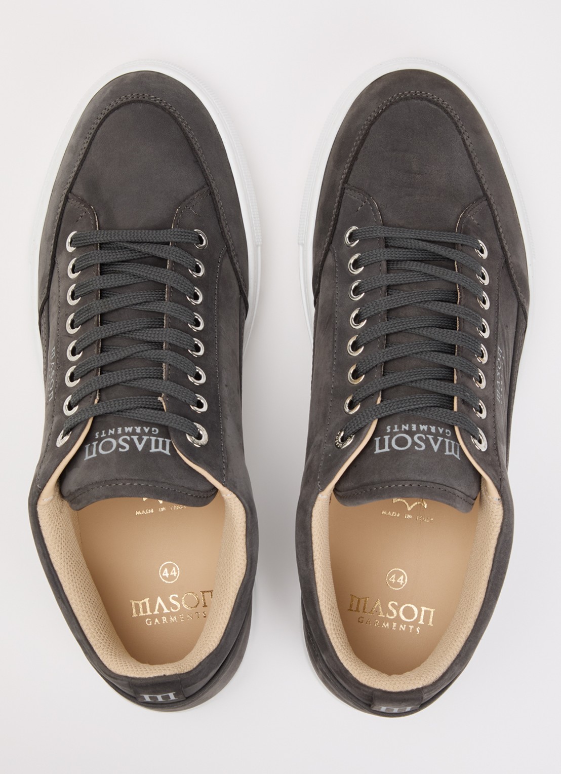 Mason Garments Tia Sollevamento sneaker van nubuck - detail 3 middengrijs
