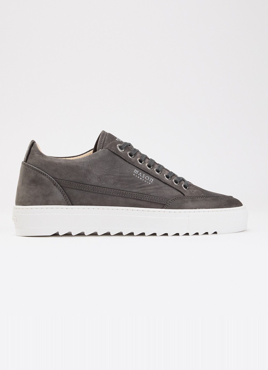 Mason Garments Tia Sollevamento sneaker van nubuck - voorkant middengrijs