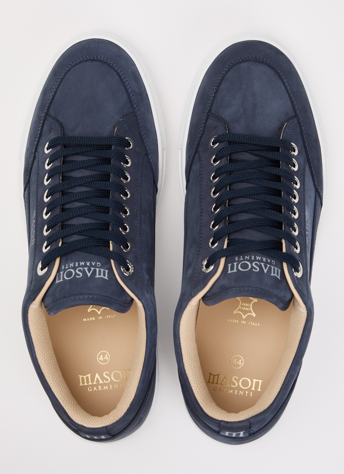 Mason Garments Tia Sollevamento sneaker van nubuck - detail 2 donkerblauw