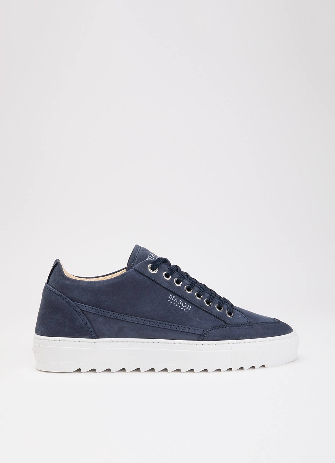 Mason Garments Tia Sollevamento sneaker van nubuck - voorkant 4 donkerblauw
