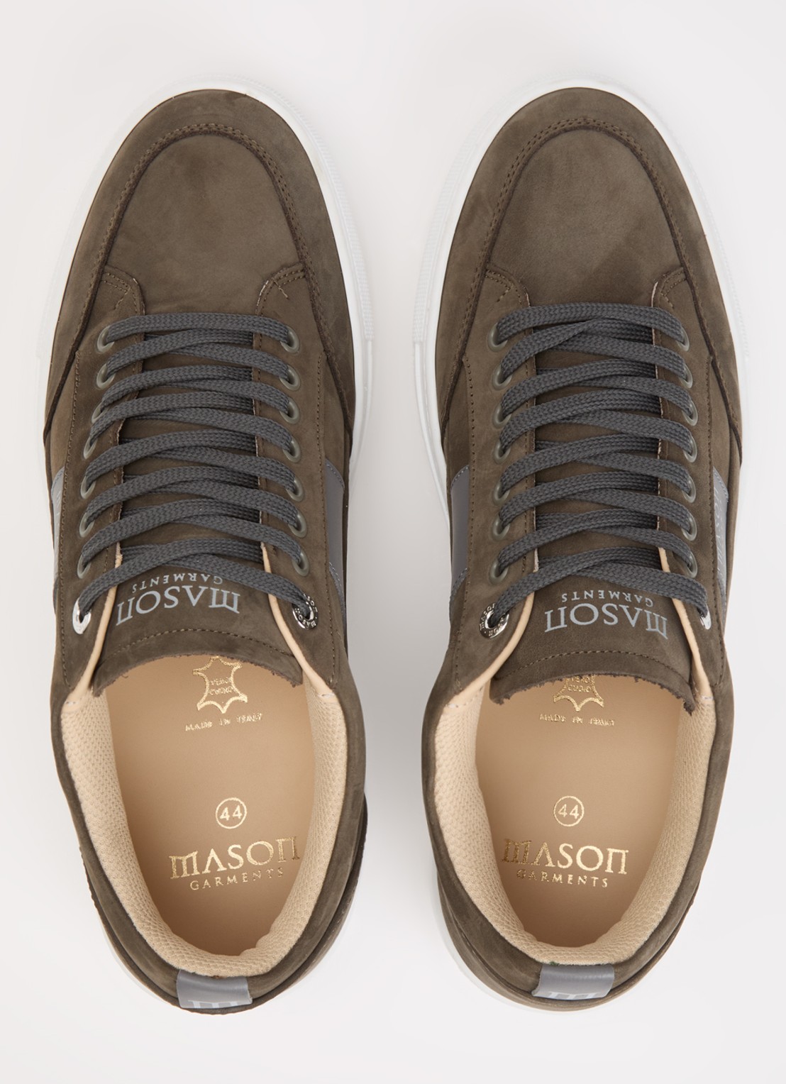 Mason Garments Tia Sport Mescolanza sneaker van nubuck met details van leer - detail 3 olijfgroen
