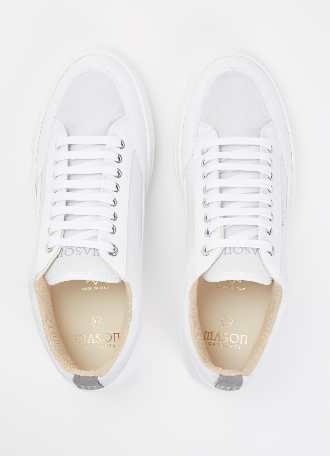 Mason Garments Tia Sport sneaker van suède met leren details - detail 3 wit