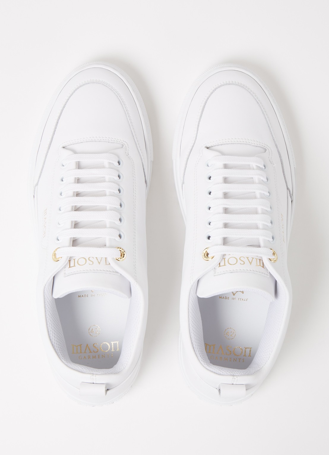 Mason Garments Torino sneaker van leer - detail 6 wit