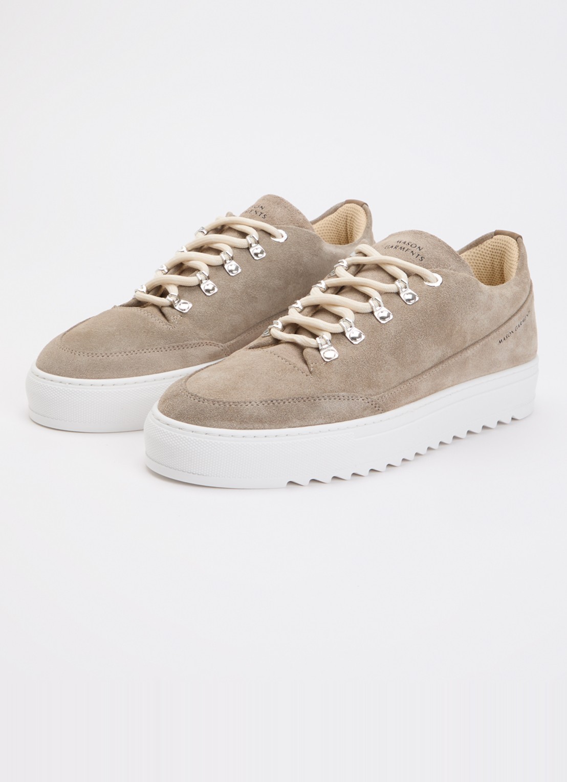 Mason Garments Torino sneaker van suède - detail 2 donkerbeige