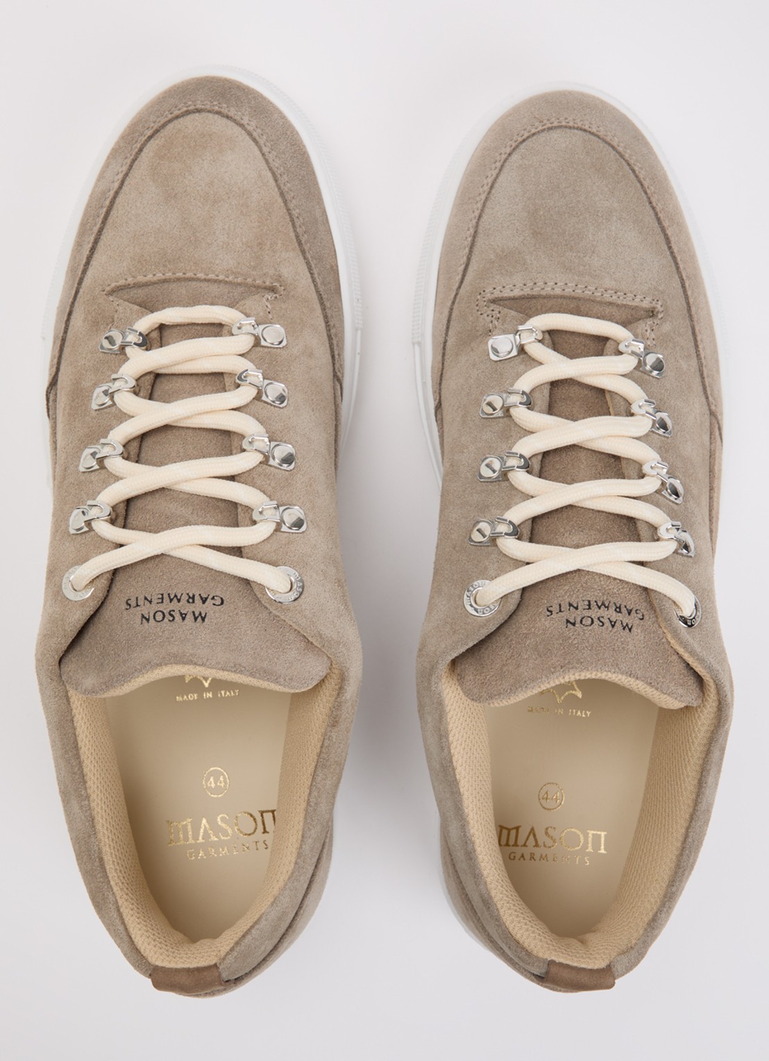 Mason Garments Torino sneaker van suède - detail 3 donkerbeige