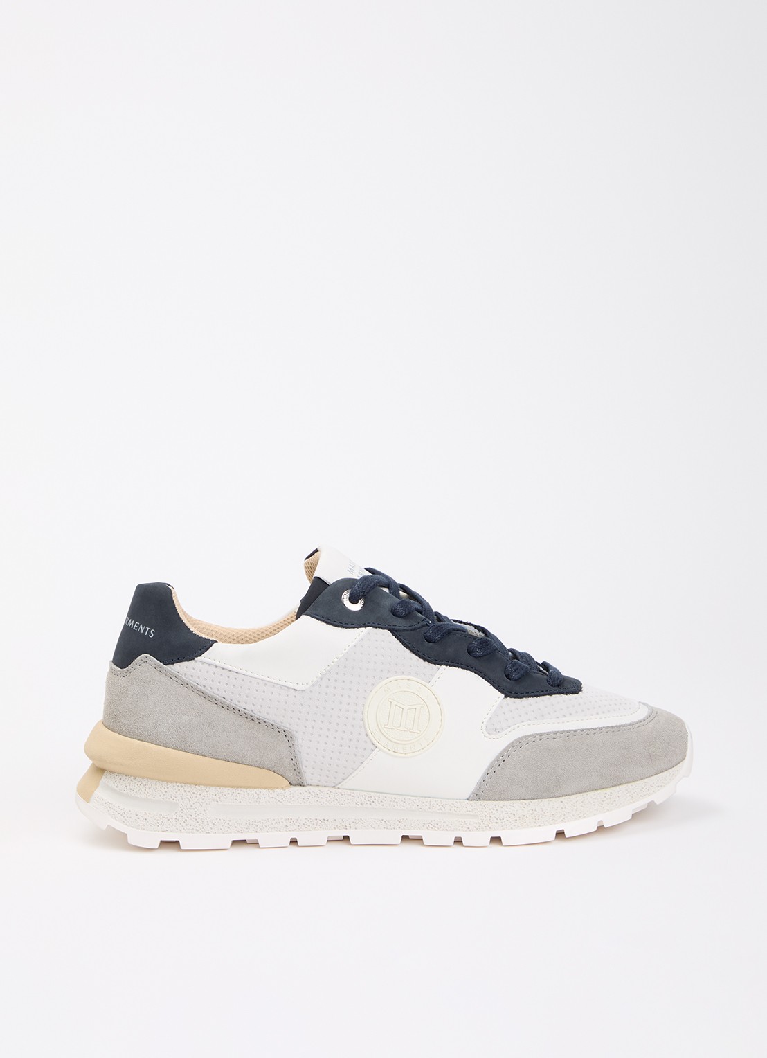 Mason Garments Trail Runner Essenziale sneaker van suède met leren details - voorkant 2 lichtgrijs