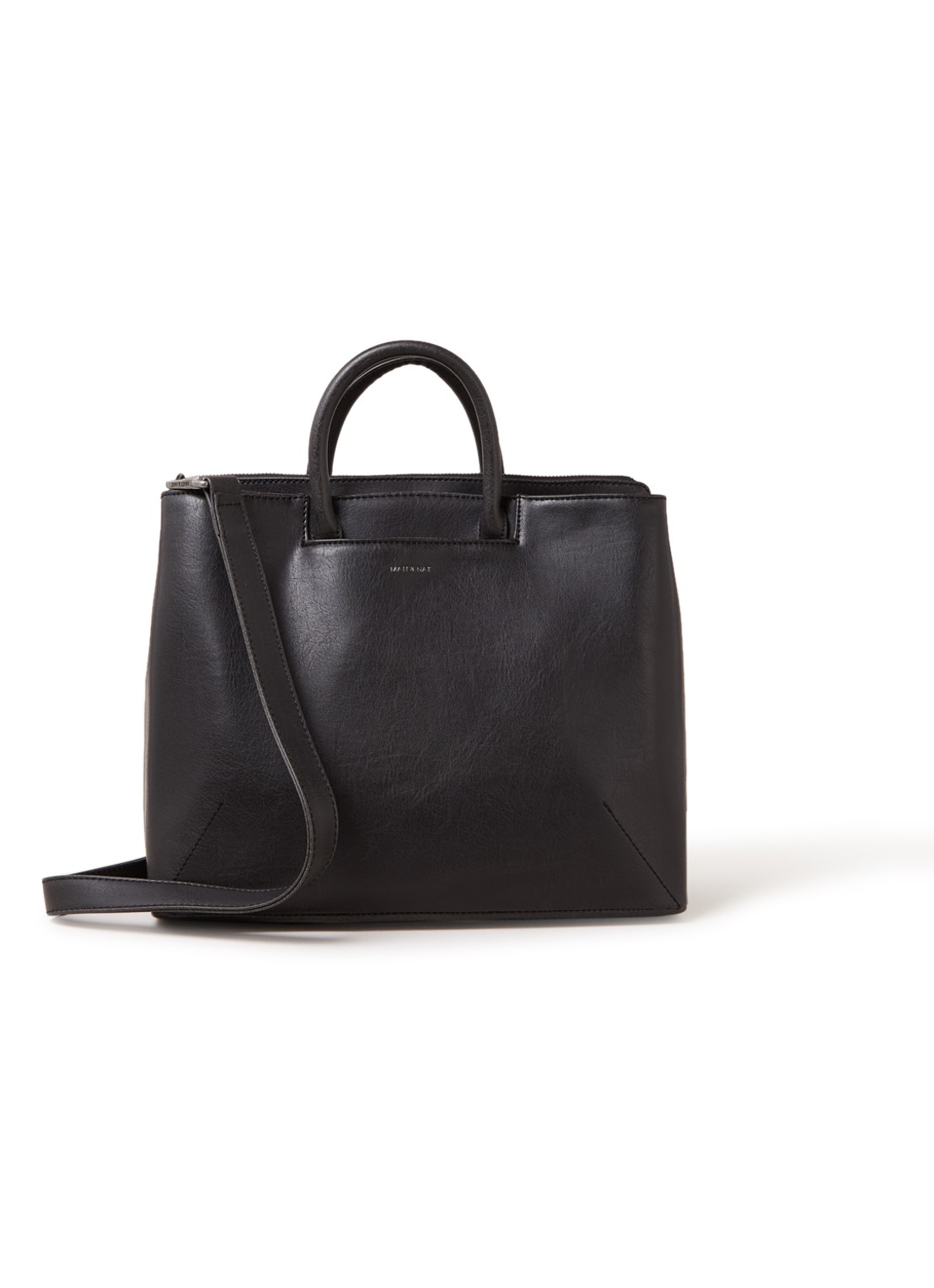 Matt & Nat Vintage Kintla handtas van vegan leer - voorkant 2 zwart