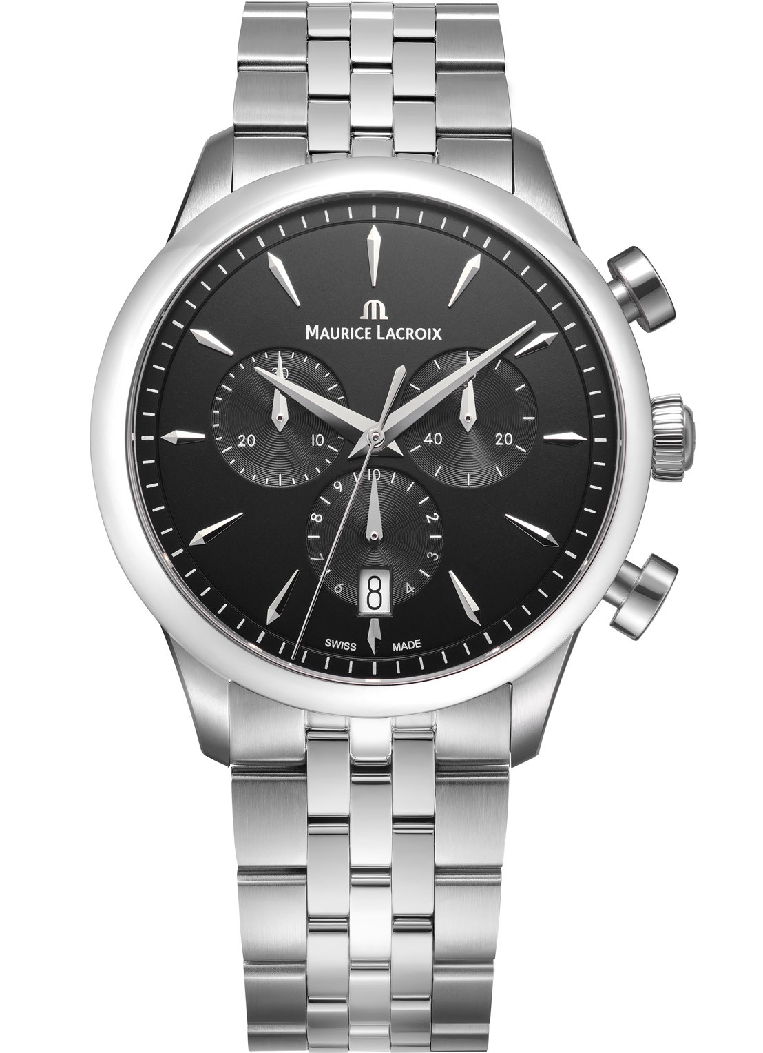 Maurice Lacroix 1975 horloge 751038-SS002-330-1 - voorkant zilver