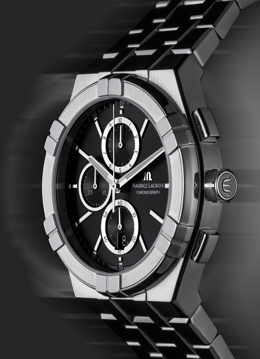 Maurice Lacroix Aikon Chronograaf horloge AI1118-SS002-330-1 - detail zilver
