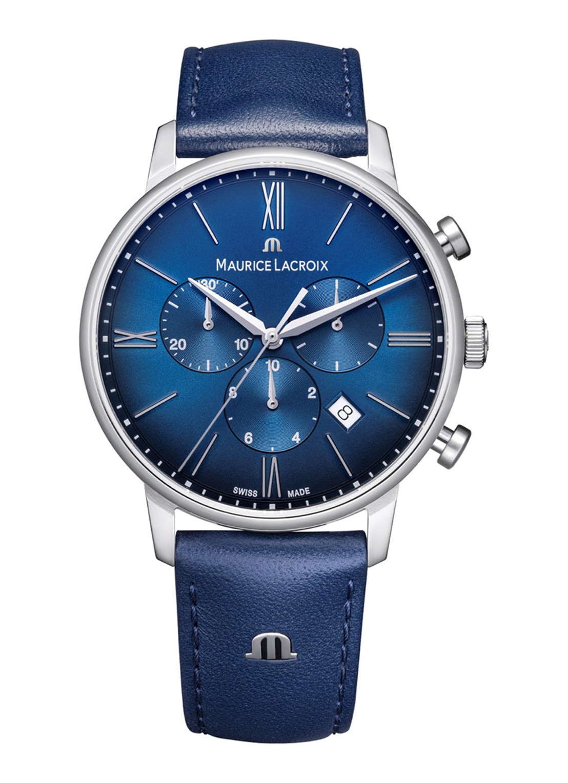 Maurice Lacroix Eliros Chronograaf horloge EL1098-SS001-410-4 - voorkant zilver
