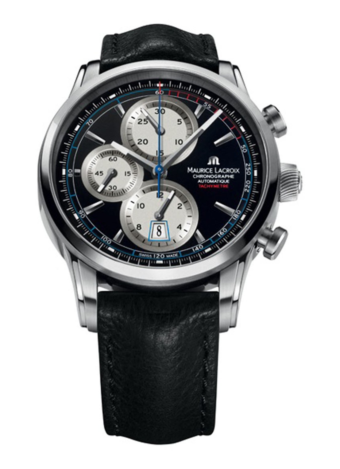 Maurice Lacroix Pontos Automaat Chronograaf horloge PT6288-SS001-330-2 - voorkant zilver