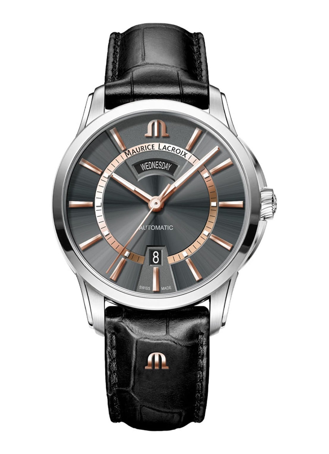 Maurice Lacroix Pontos horloge PT6358-SS001-333-2 - voorkant zilver
