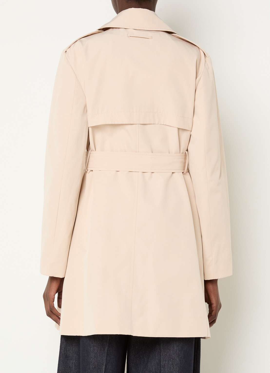 Max & Co Aris double-breasted trenchcoat met strikceintuur en steekzakken - achterkant creme