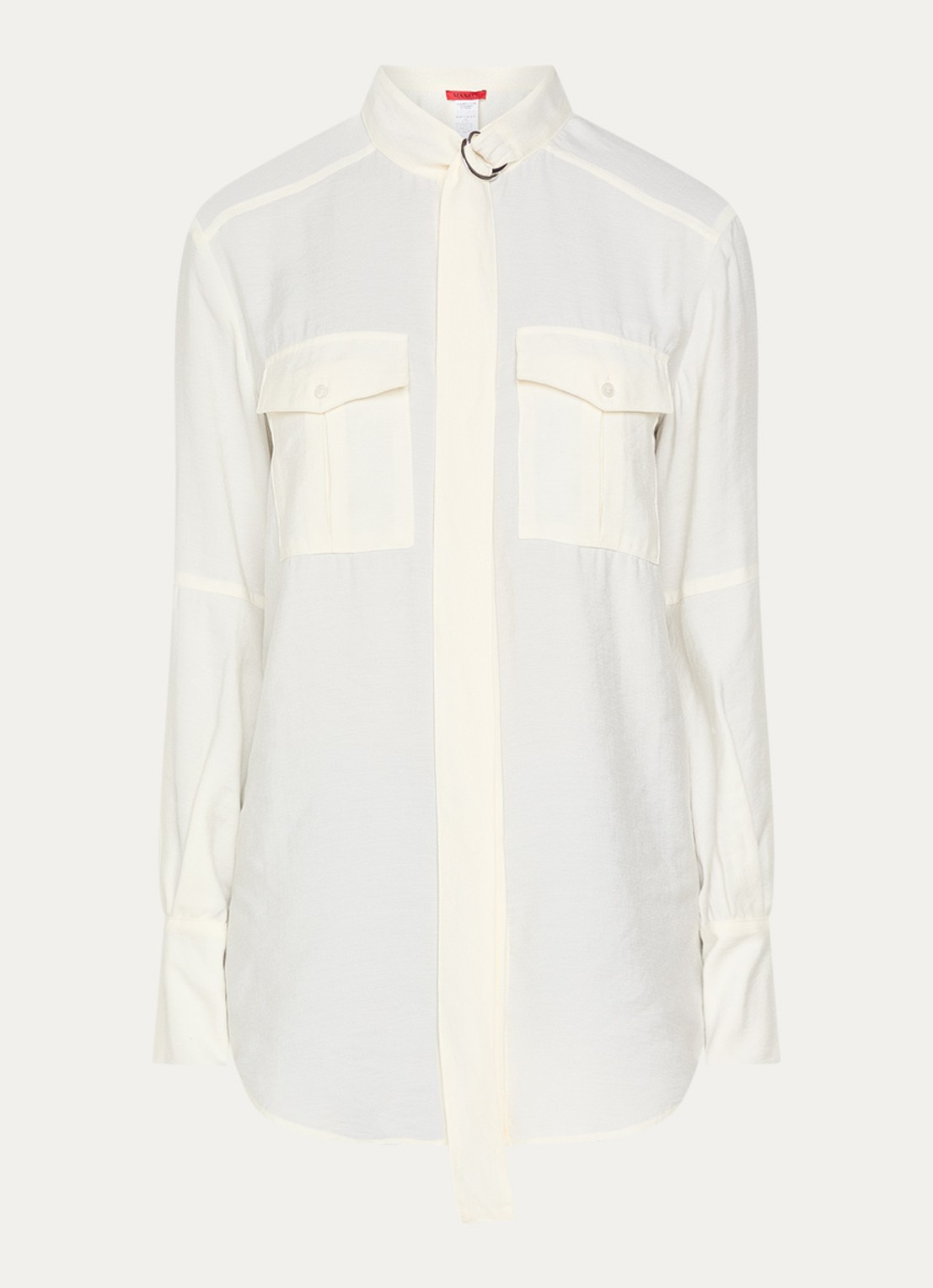 Max & Co Avde blouse met borstzakken - voorkant ivoor
