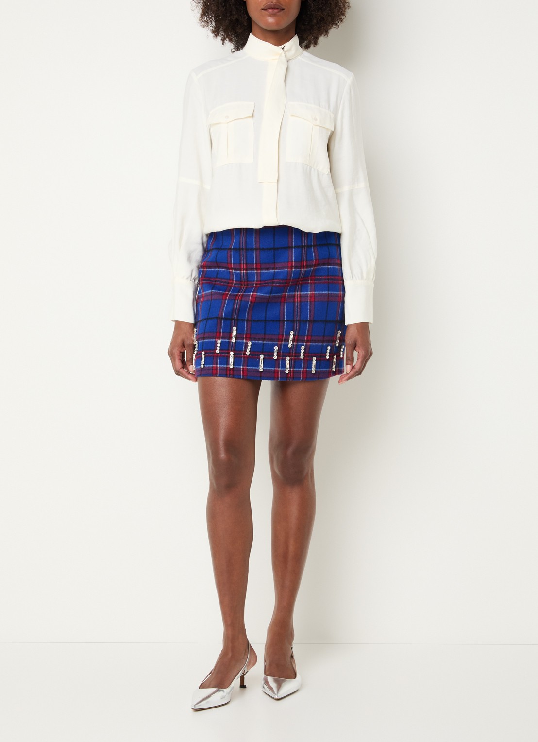 Max & Co Avde blouse met borstzakken - voorkant 2 ivoor