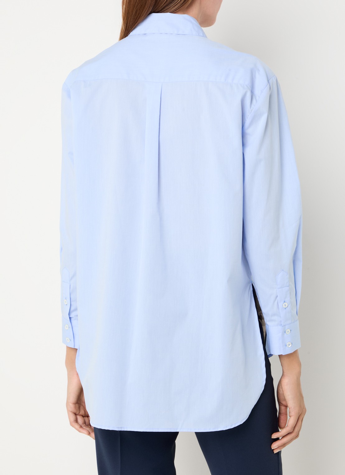 Max & Co Bari blouse met borstzak - achterkant 4 lichtblauw