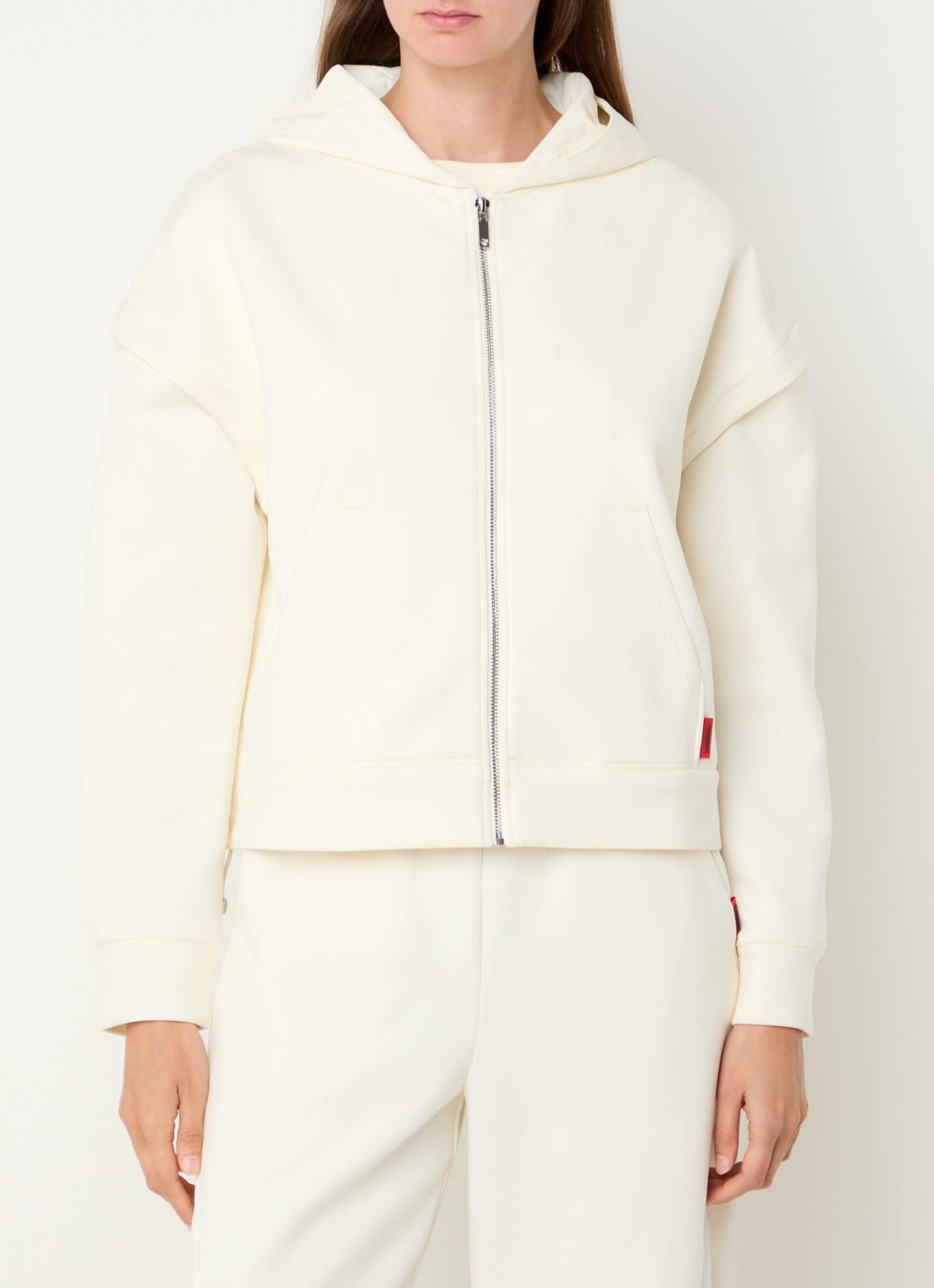 Max & Co Bavero sweatvest met capuchon - detail 4 gebroken wit