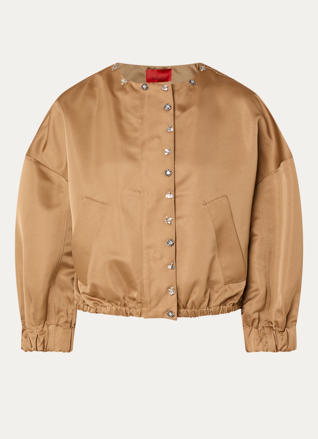 Max & Co Beta jack met strass en steekzakken - voorkant lichtbruin
