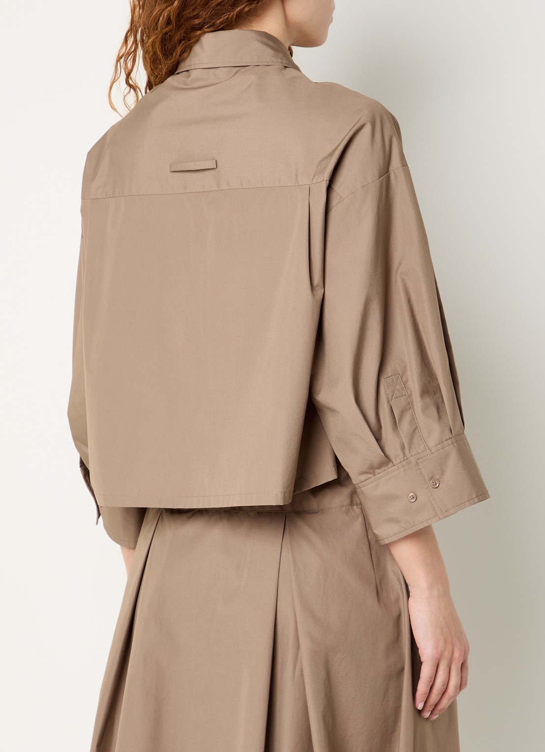 Max & Co Blouse met halflange mouw en borstzak - achterkant 4 lichtbruin