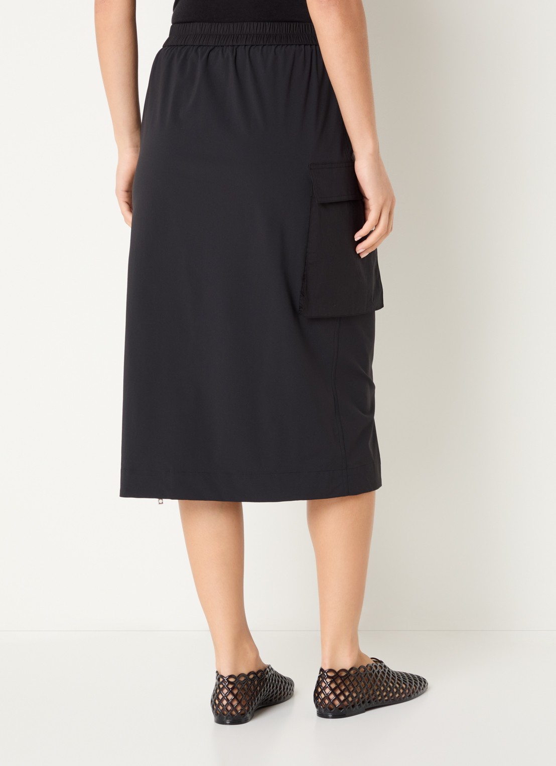 Max & Co Calco midi rok met klepzak - achterkant zwart
