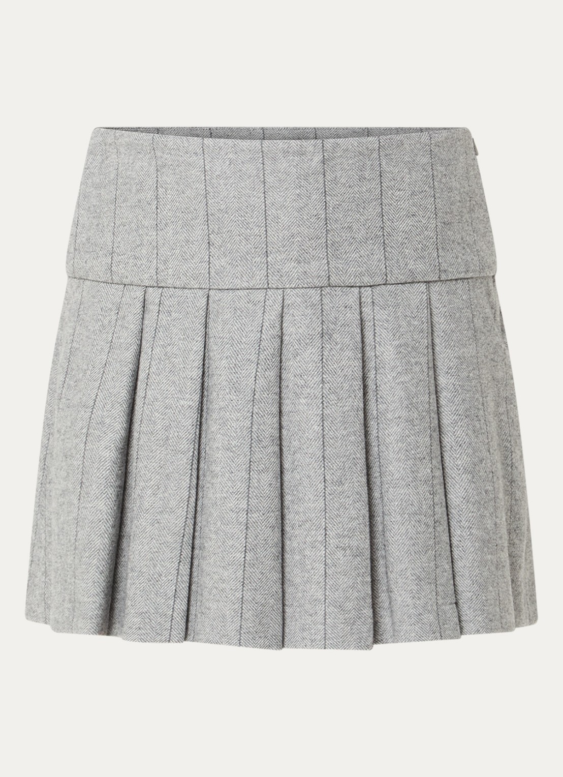 Max & Co Canto mini rok in wolblend met streepprint - voorkant 3 grijs