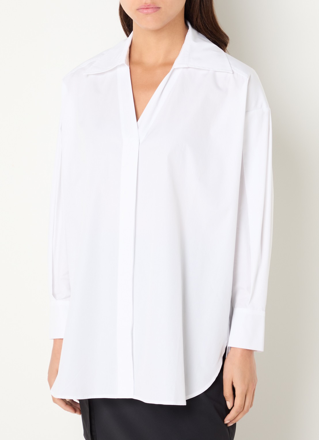 Max & Co Colle oversized blouse met kraag - detail wit