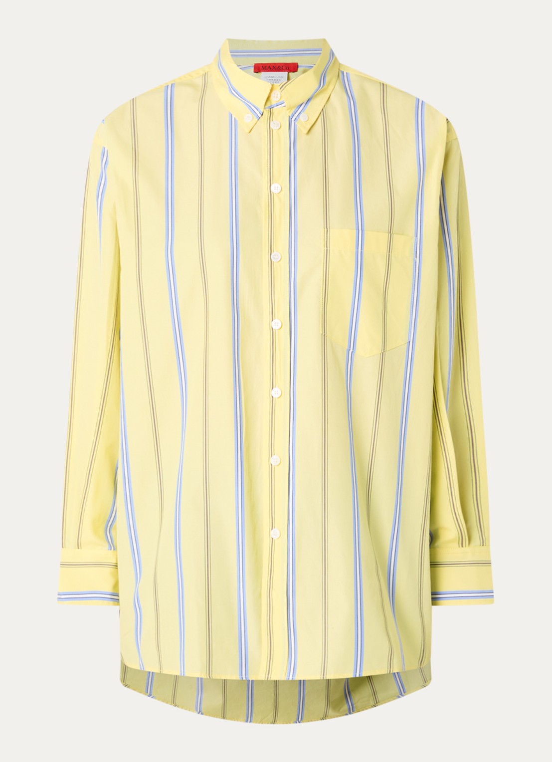 Max & Co Dama blouse met streepprint - voorkant 3 geel