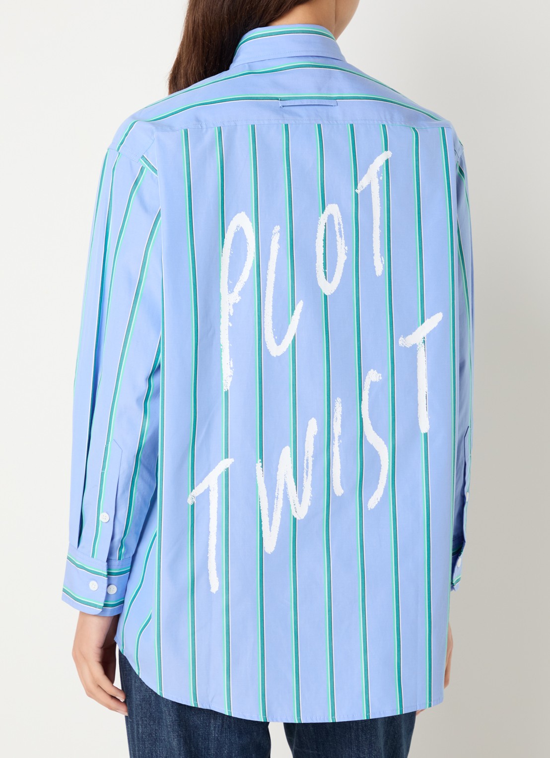 Max & Co Dama blouse met streepprint - detail 2 blauw
