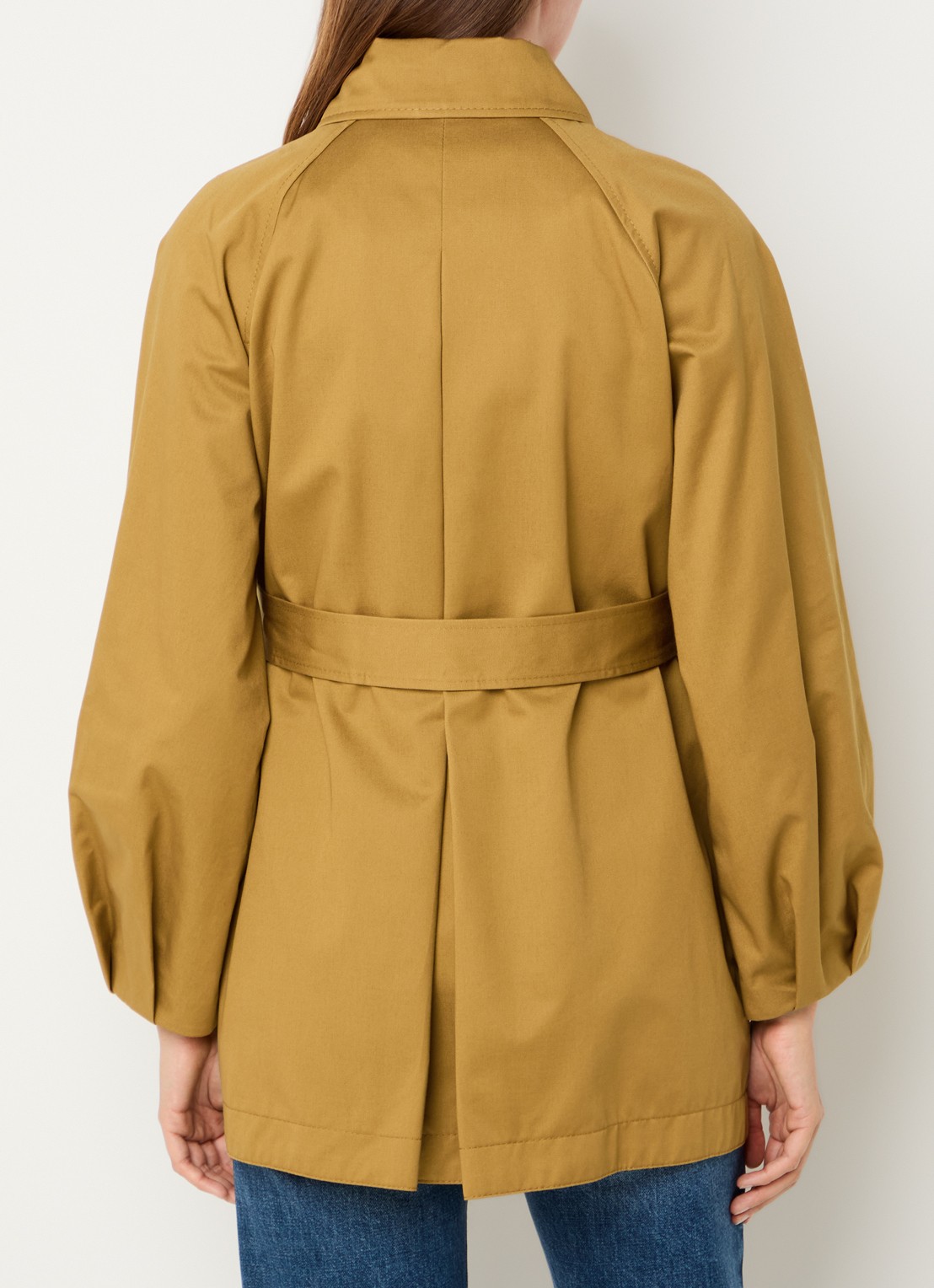 Max & Co Elis double-breasted trenchcoat met steekzakken - achterkant 3 mosterd