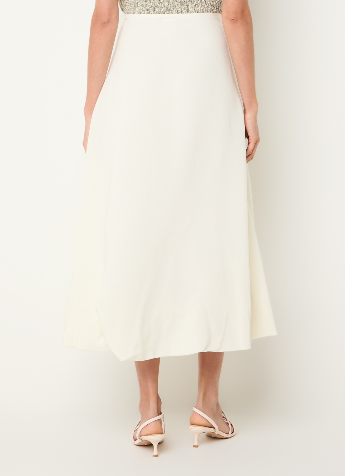 Max & Co Etra midi rok met trekkoord - achterkant 3 gebroken wit