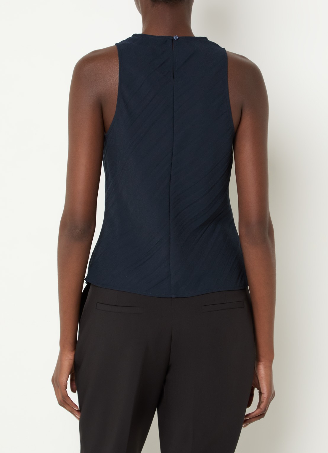Max & Co Finire mouwloze top met keyhole - achterkant donkerblauw