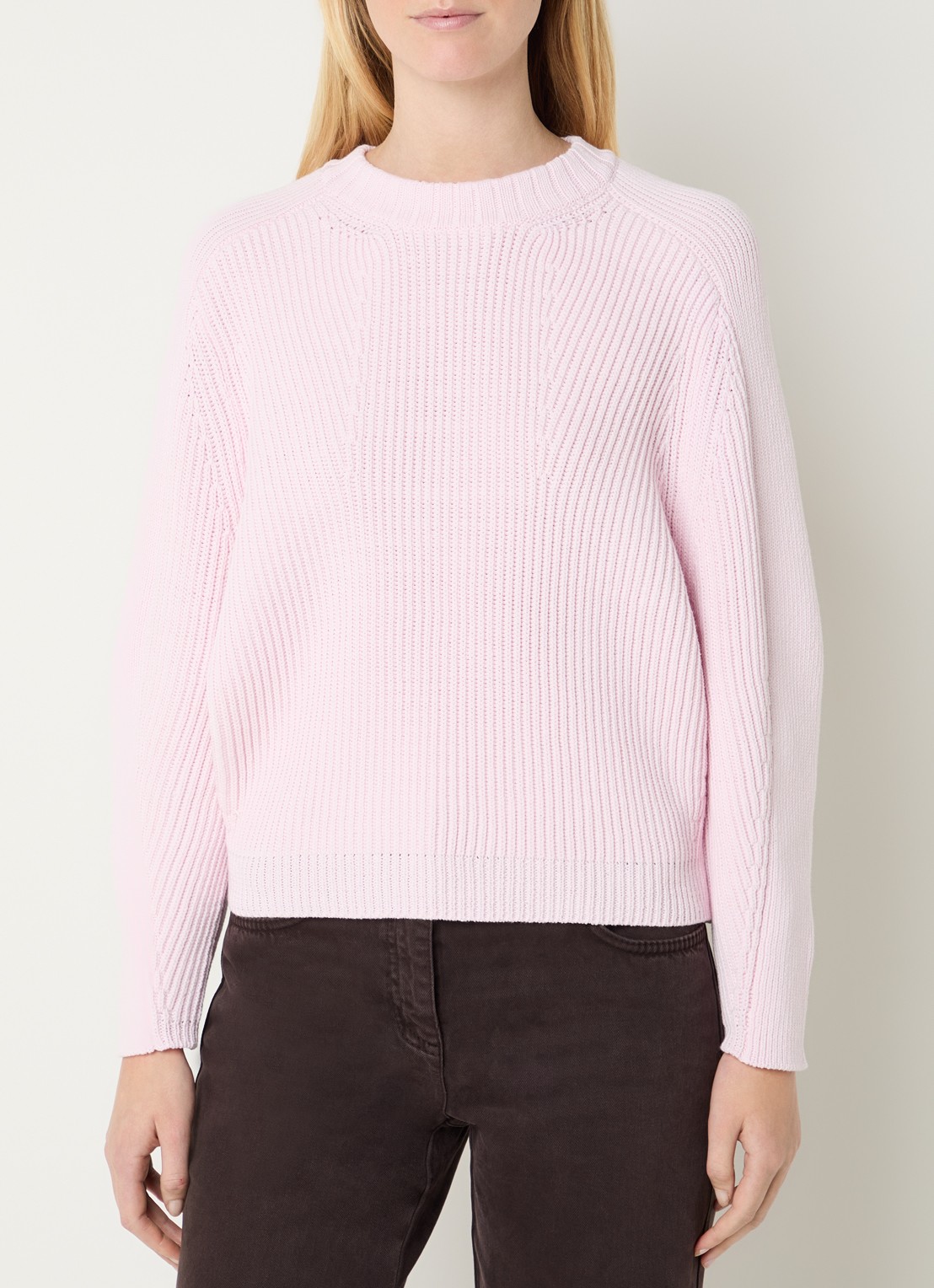 Max & Co Geranio fijngebreide trui met ronde hals - detail 2 roze